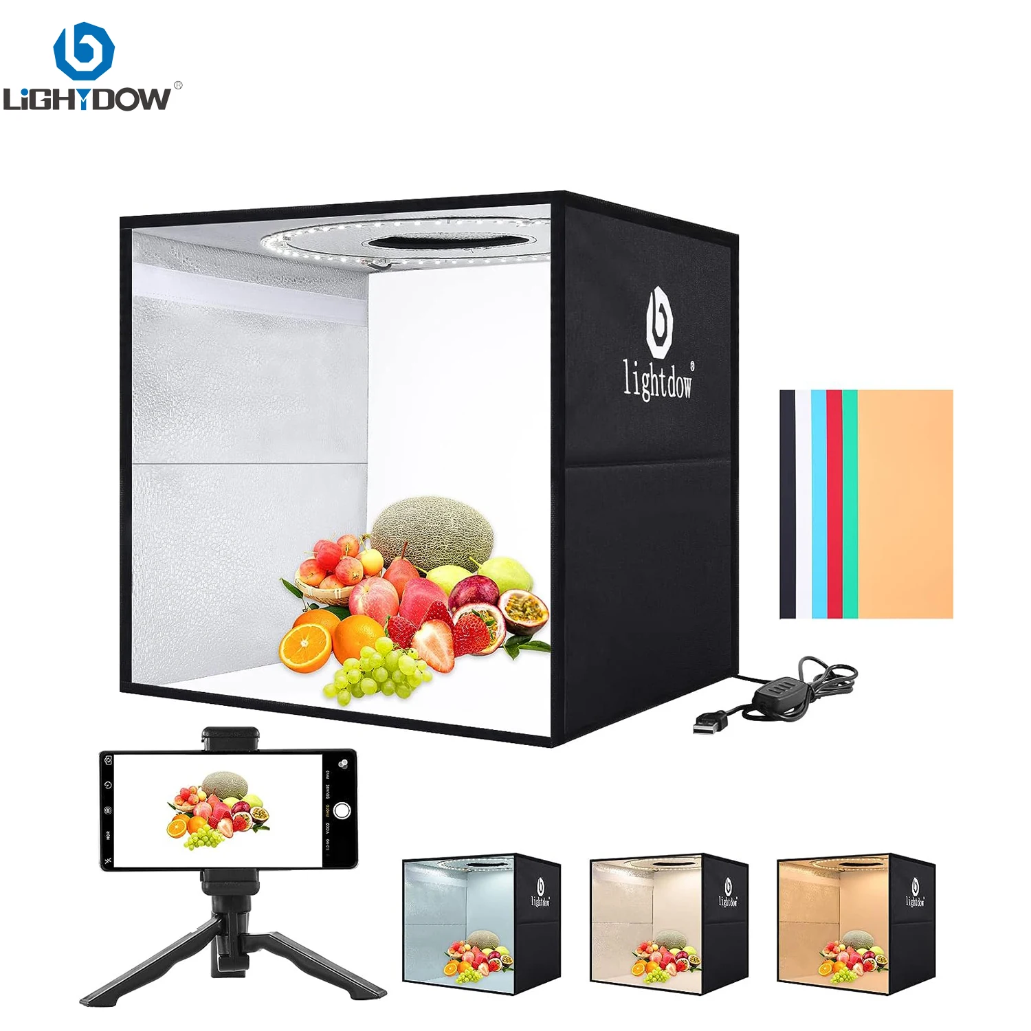 Lightdow عكس الضوء صندوق الصور - مراجعة Photography Lighting Kit Portable وسعره